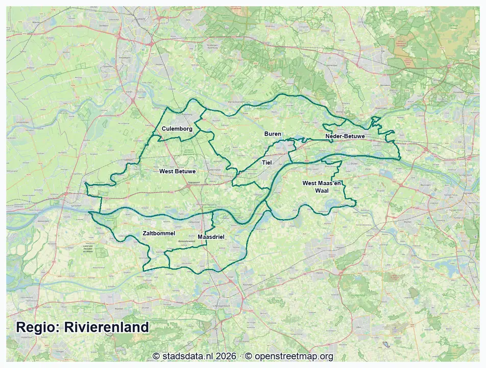 Kaart Rivierenland